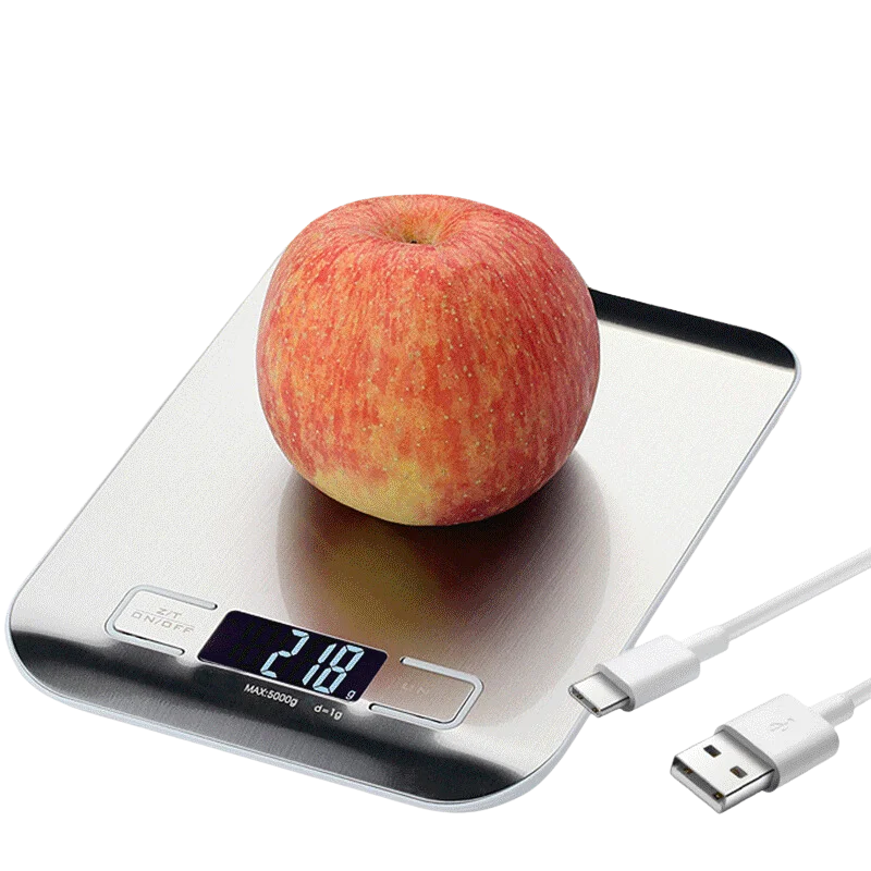 Cân điện tử 5 kg dùng pin sạc - Bạc - Khởi Nghiệp Cafe