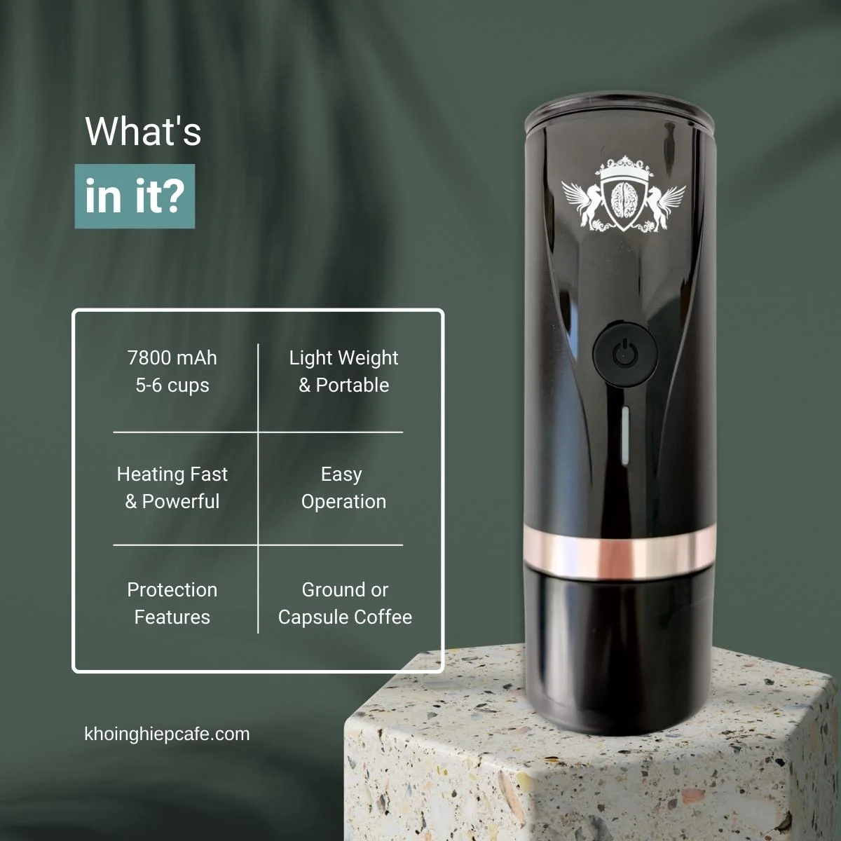 Máy pha cà phê espresso cầm tay Micae pin sạc du lịch cao cấp - Ảnh 2