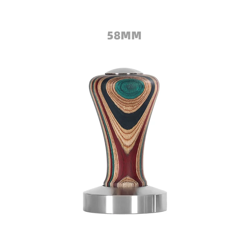 Tamper nén cafe espresso tay cầm gỗ màu sắc - Ảnh 5